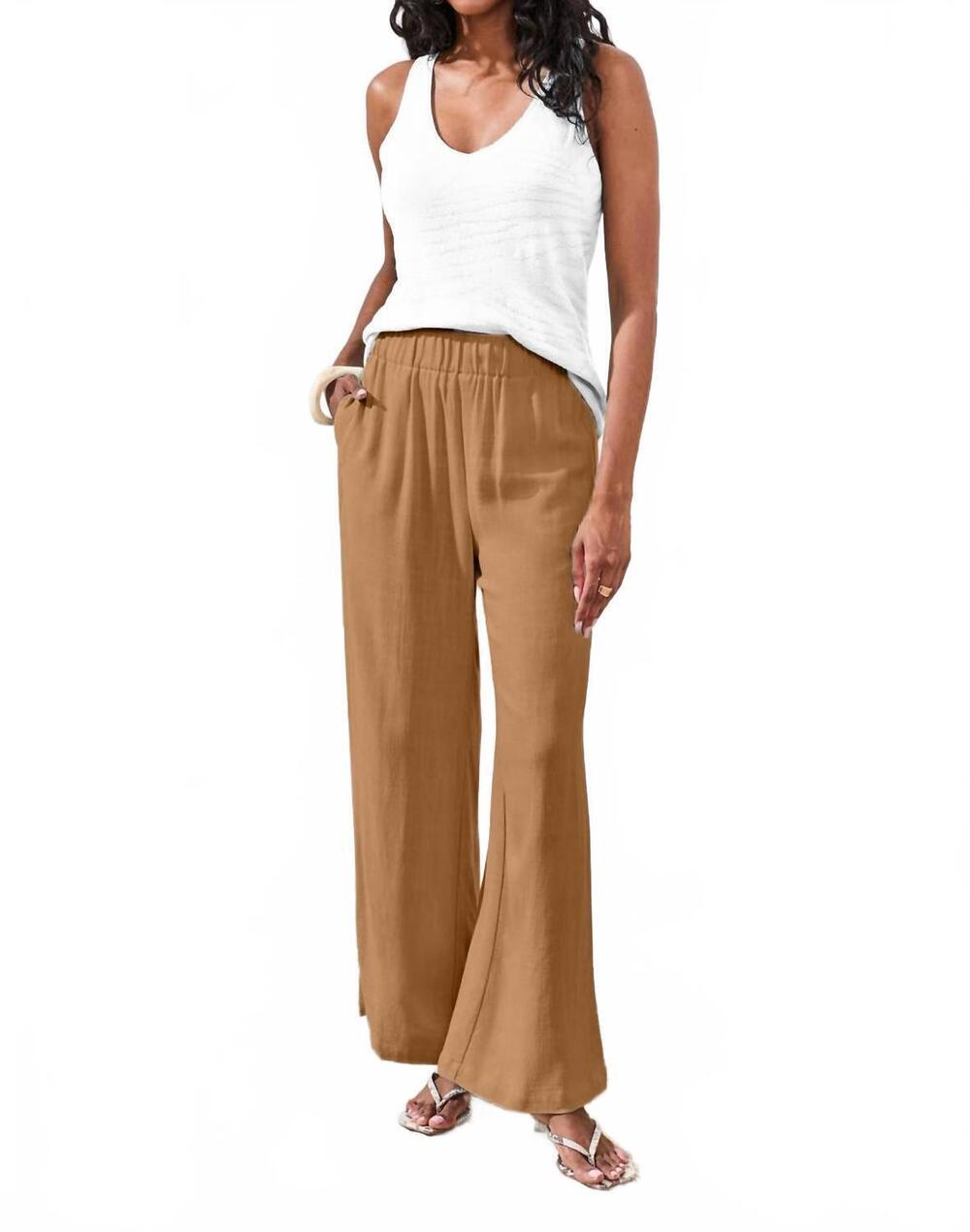 NEW TRIBAL pull on ankle pants in chestnut